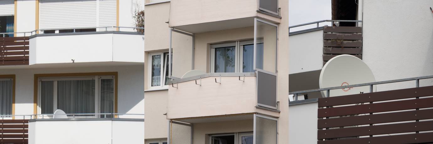 Schüsseln auf Balkon